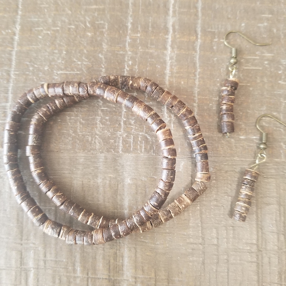 Bundle of Natural Stone Bead Bracelets and Earring